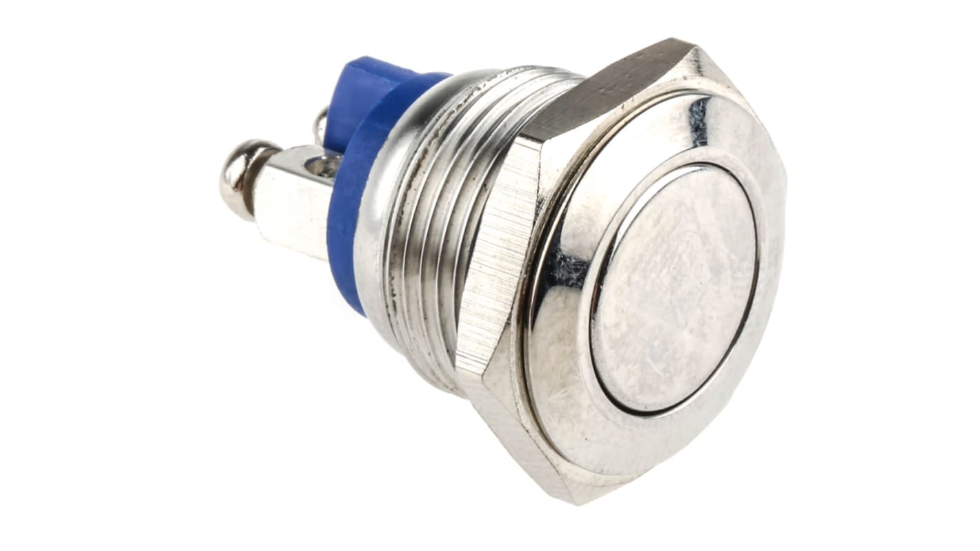 EOZ Push Button Switch, Momentary, Panel Mount, 16.2mm Cutout, SPST, 48 V dc, 250V ac, IP65