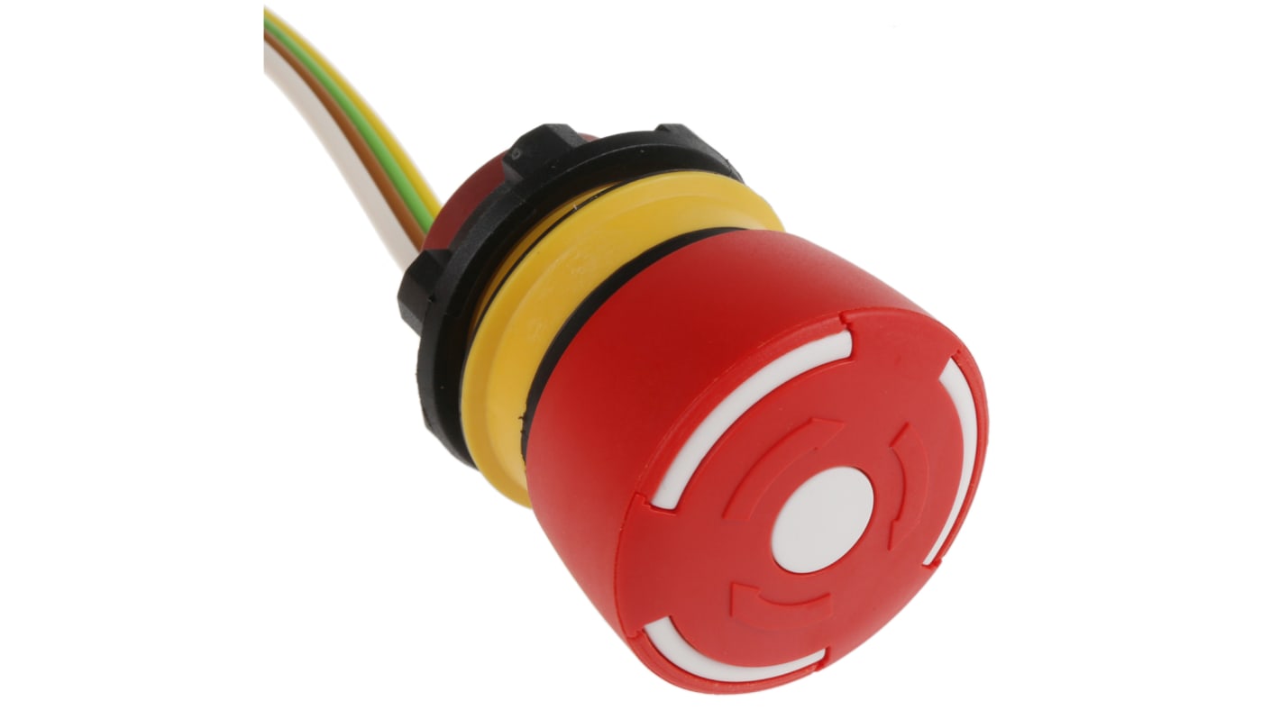 EAO Φ22.5mm急停按钮, 面板安装, 2 常闭触点, 240V ac, 250V dc, IP65, 扭曲释放, 红色