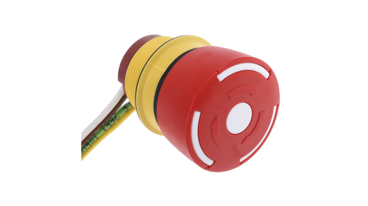 EAO 84 Series Twist Release Emergency Stop Push Button, Panel Mount, 22.5mm Cutout, SPDT, IP65