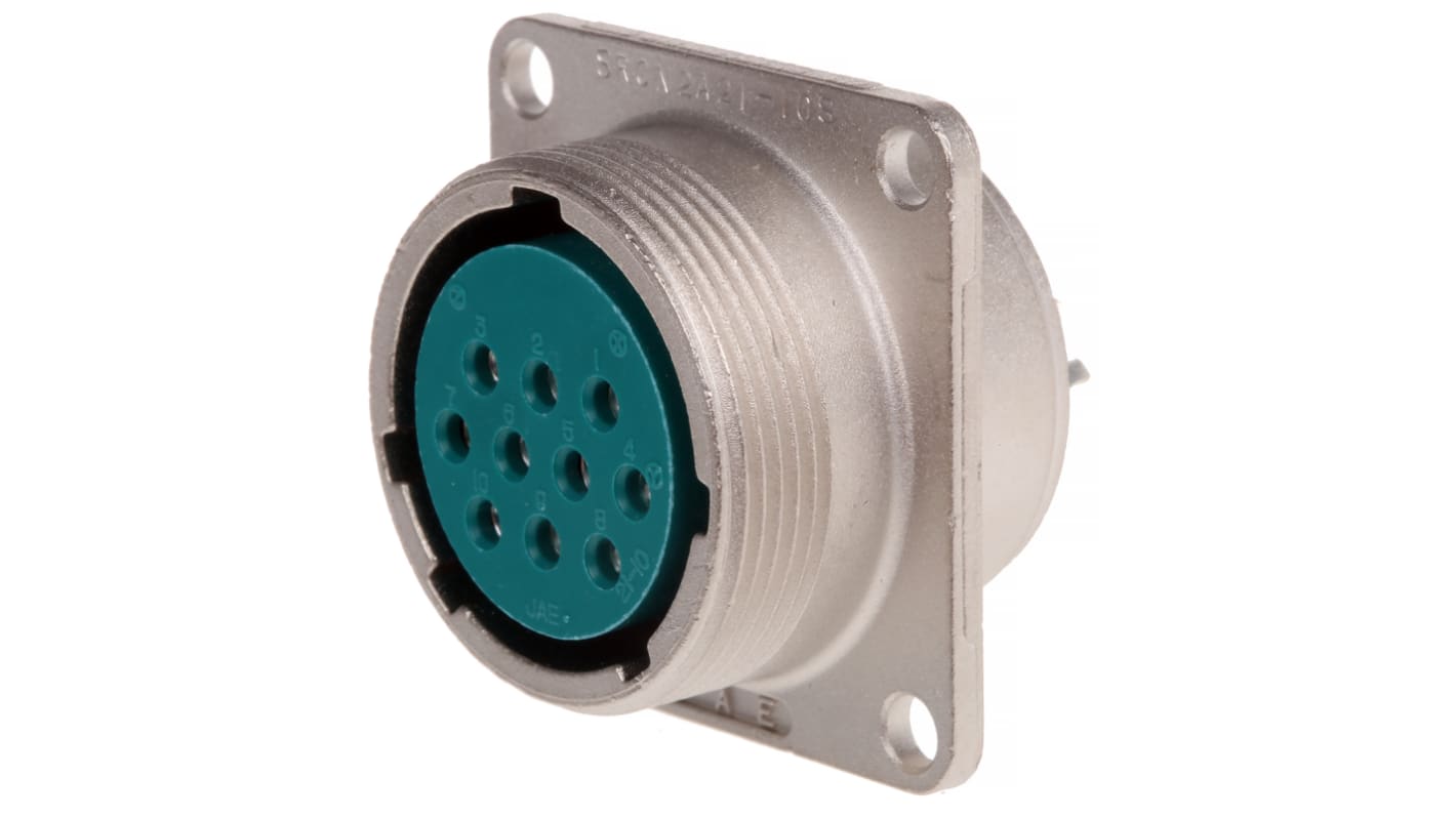 JAE Circular Connector, 10 Contacts, Panel Mount, Miniature Connector, Socket, Female, SRCN Series