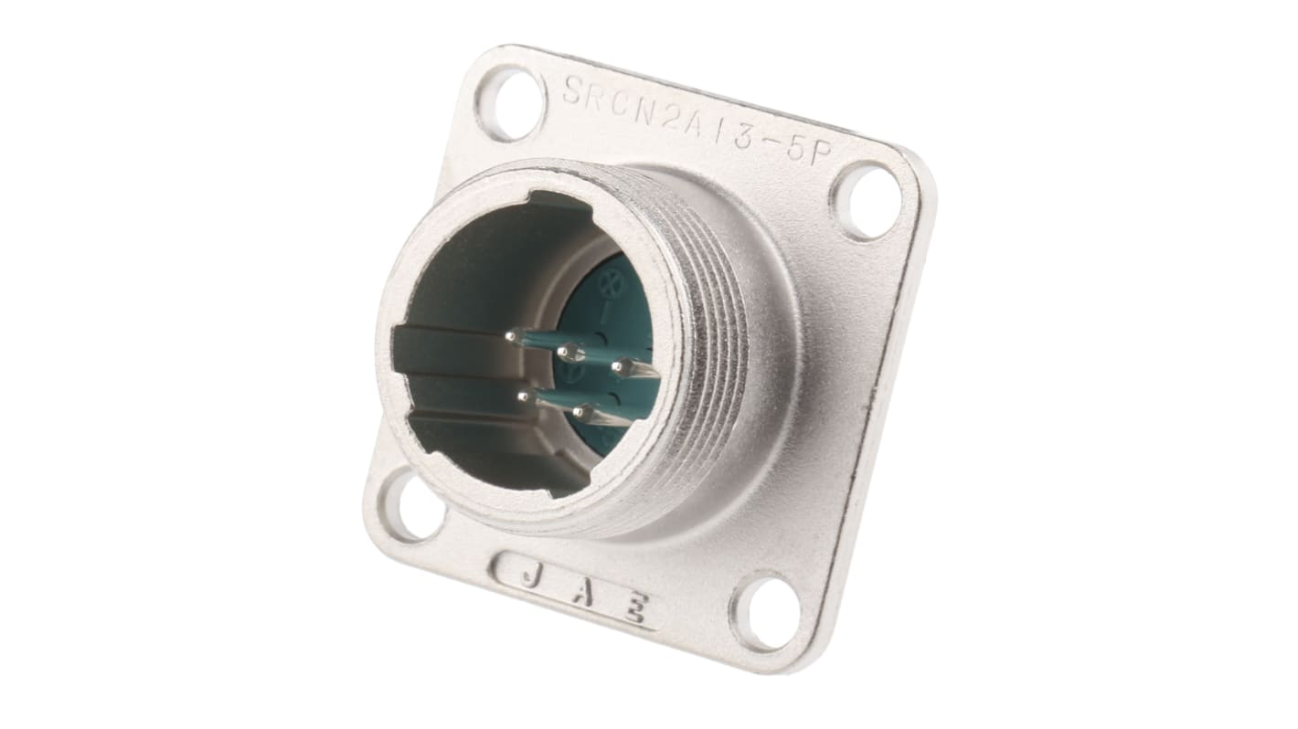 JAE Circular Connector, 5 Contacts, Panel Mount, Miniature Connector, Plug, Male, SRCN Series