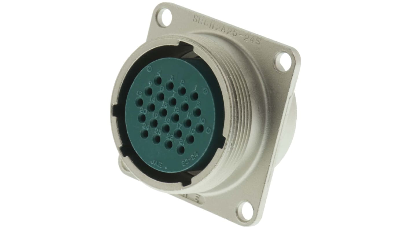 JAE Circular Connector, 24 Contacts, Panel Mount, Miniature Connector, Socket, Female, SRCN Series