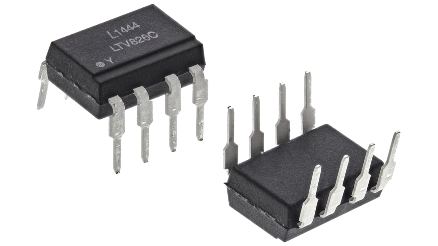 Lite-On, LTV-826 DC Input Transistor Output Dual Optocoupler, Through Hole, 8-Pin PDIP