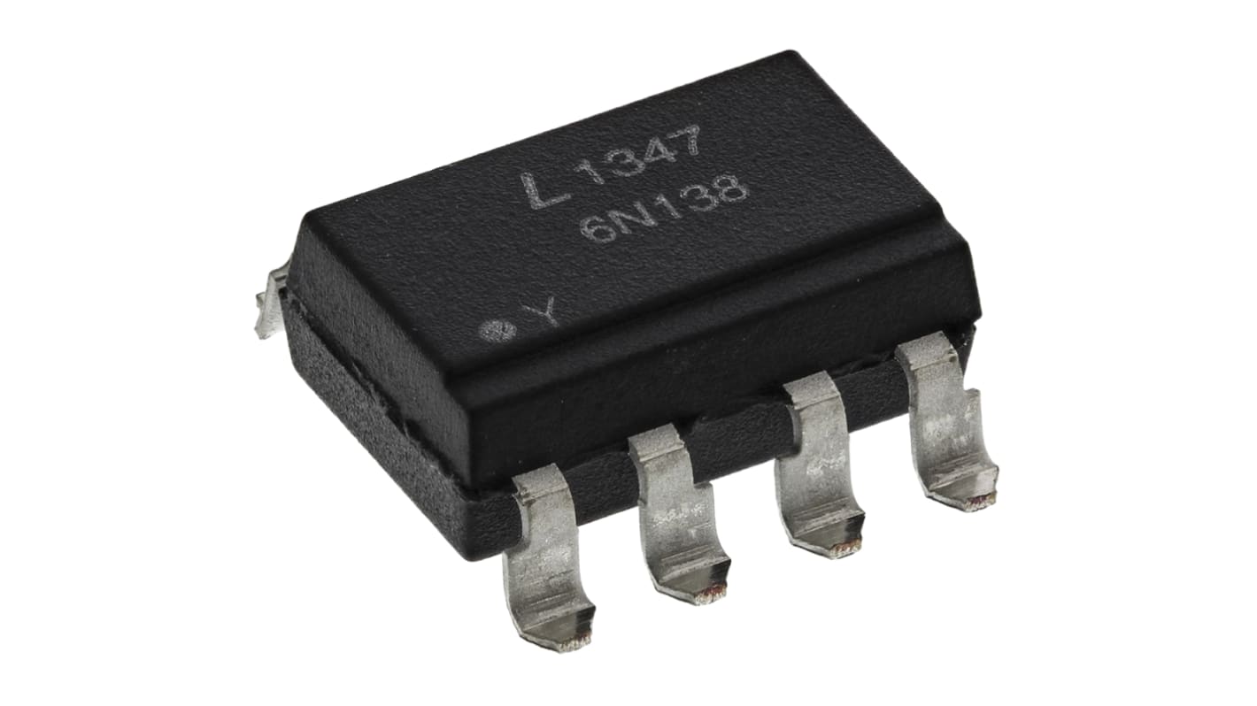 Lite-On, 6N138S-L DC Input Transistor Output Optocoupler, Surface Mount, 8-Pin SMD