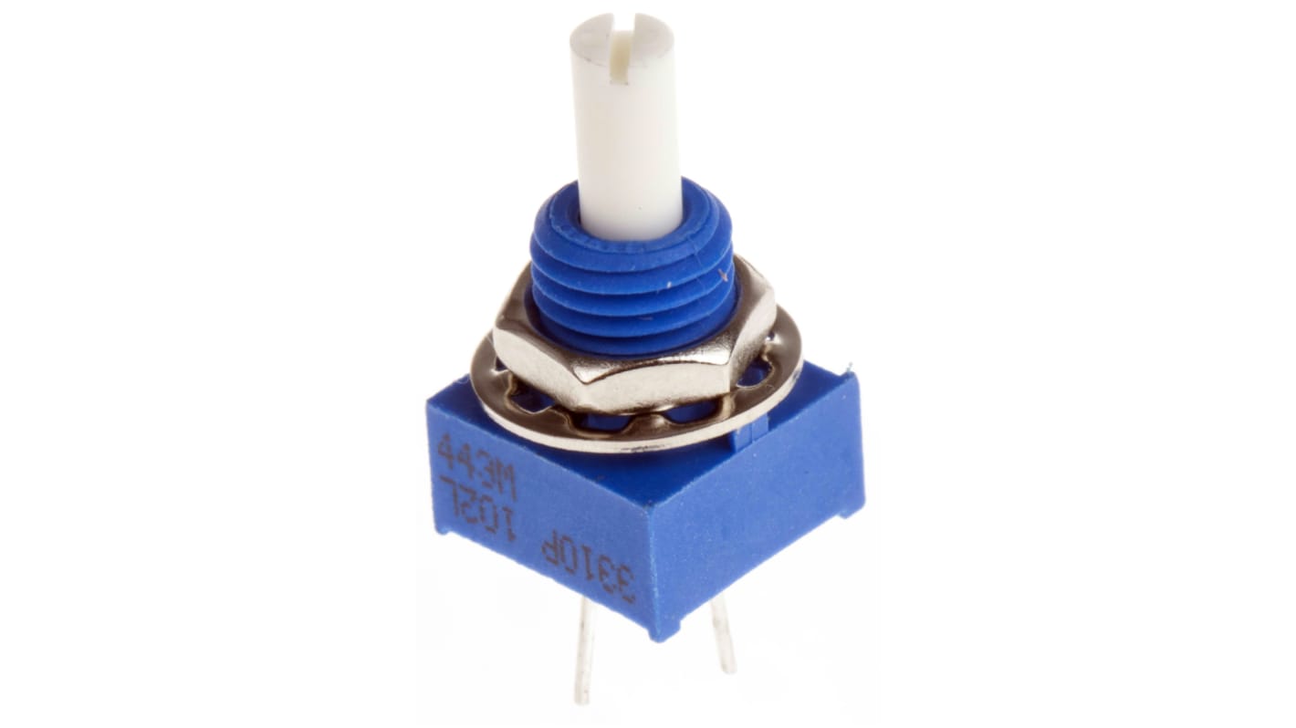 Bourns 3310 1kΩ Rotary Potentiometer 1-Gang, Panel Mount (Through Hole), 3310P-001-102L
