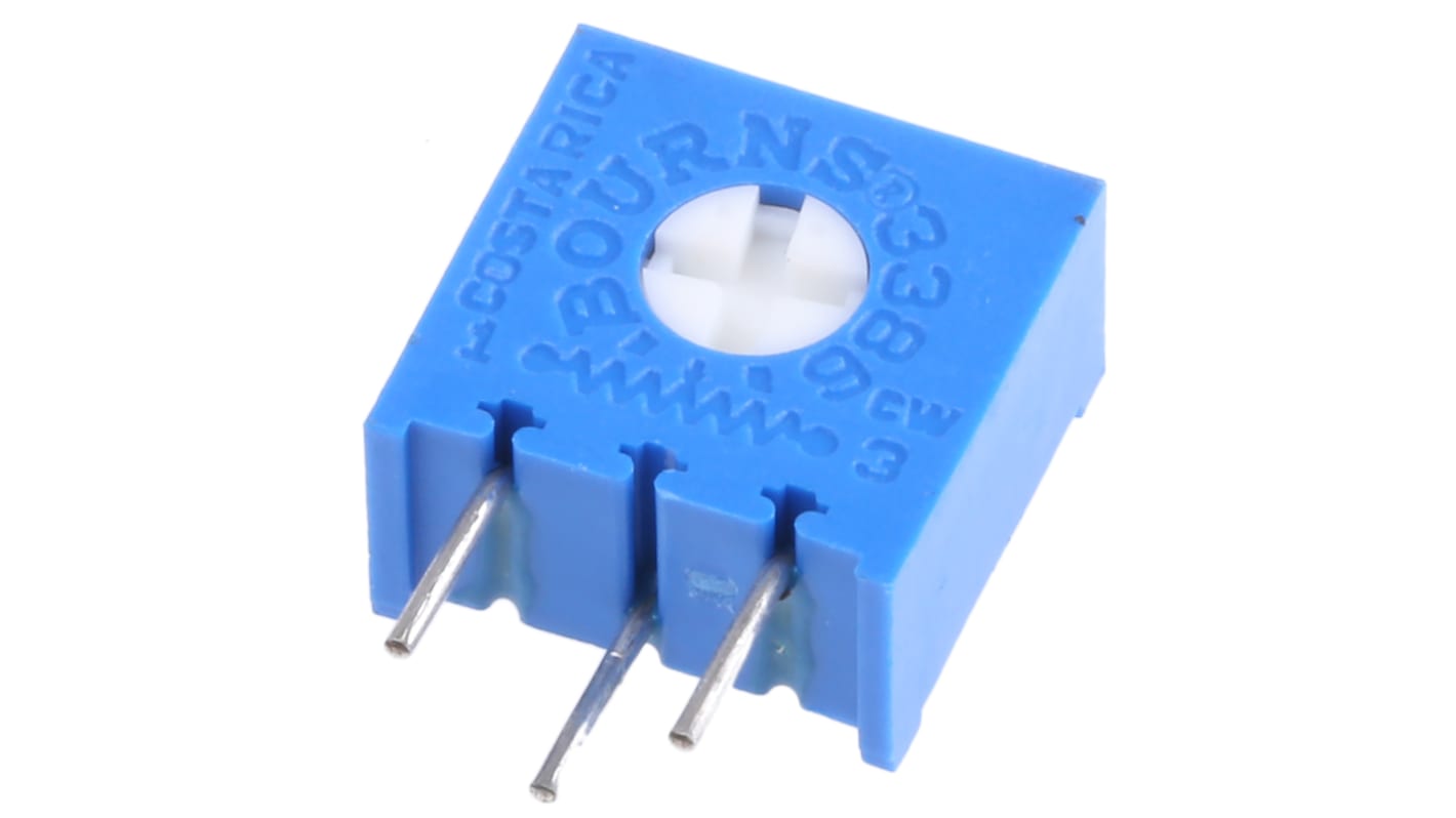 2kΩ, Through Hole Trimmer Potentiometer 0.5W Bourns, 3386