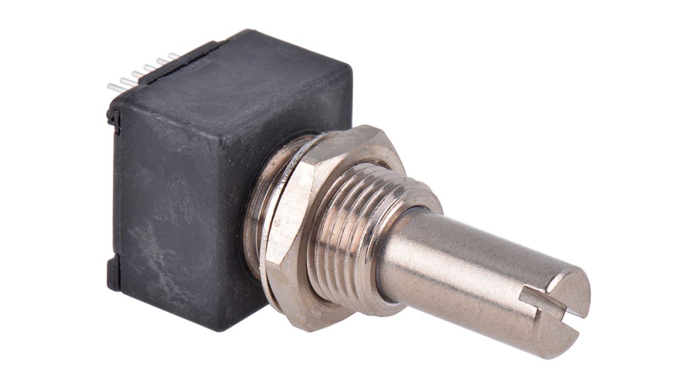 Bourns 增量编码器, 光学编码器, 8ppr, 正交输出信号, 5 V 直流, 开槽轴, 1/4in轴径, 最高+70°C, 面板安装安装, IP54, EM14系列
