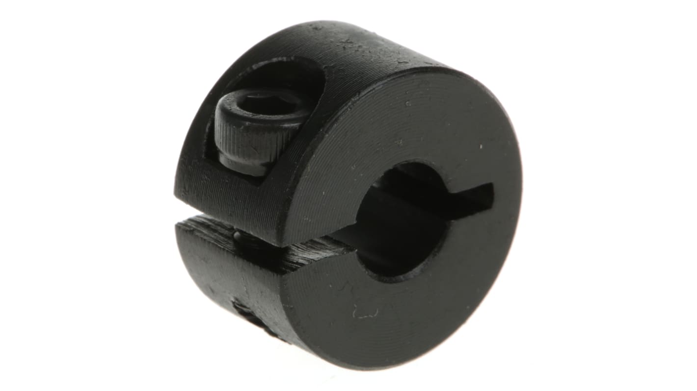 Huco Shaft Collar, One Piece, Clamp Screw, Bore 6mm, OD 16mm, W 9mm, Steel