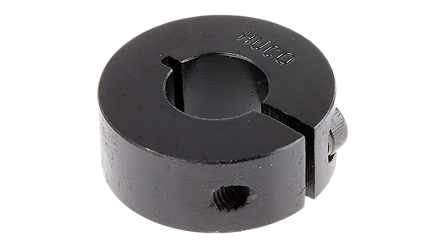 Huco Shaft Collar, One Piece, Clamp Screw, Bore 12mm, OD 28mm, W 11mm, Steel