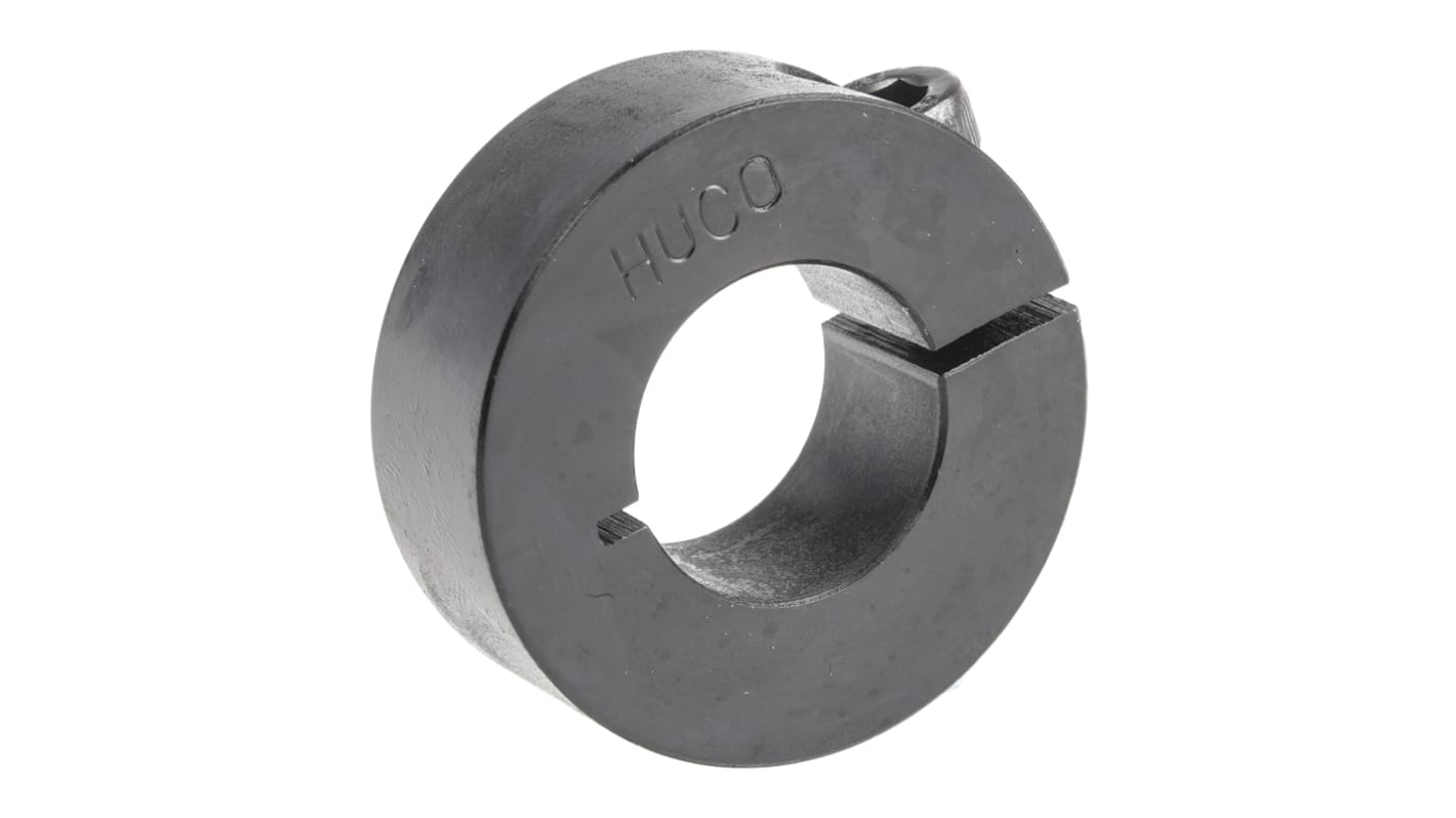 Huco 钢轴环, 20mm轴径, 40mm外径, 15mm宽, 一件, 夹紧螺丝固定, 黑色氧化饰面