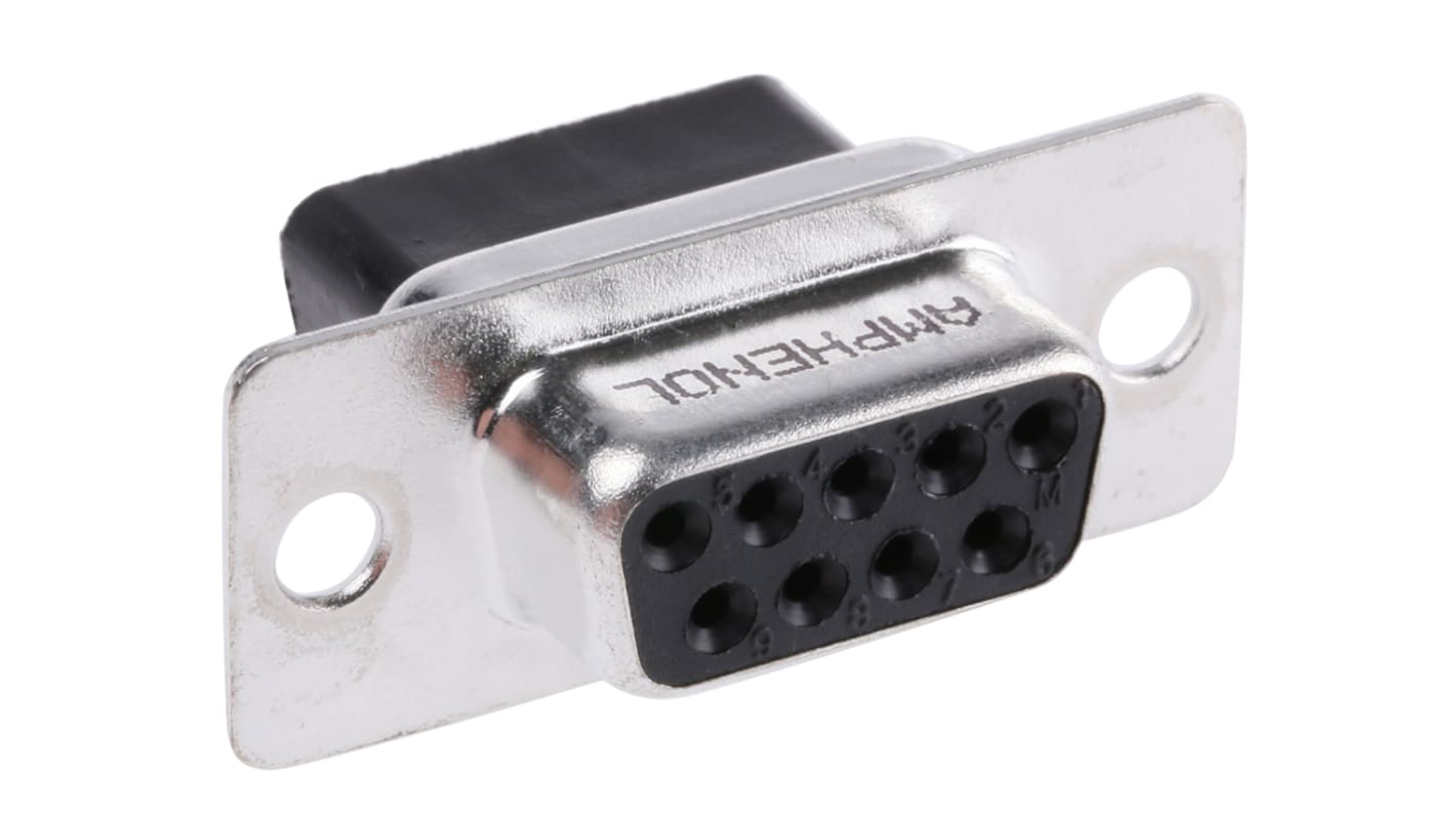 Amphenol Communications Solutions L177RR 9 Way Cable Mount D-sub Connector Socket, 2.74mm Pitch