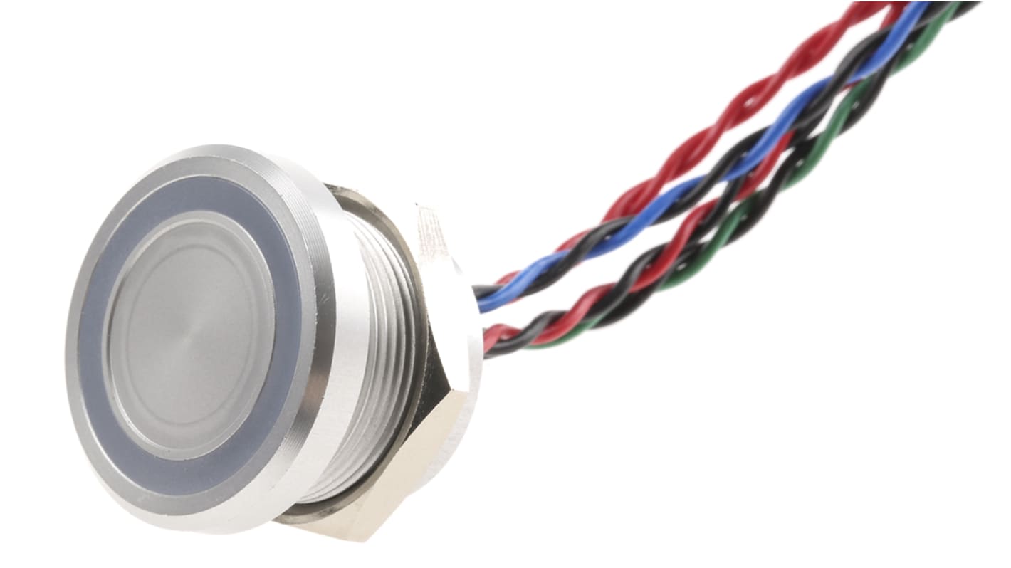 APEM Illuminated Piezo Switch, Momentary, Pulse, SPST, IP68, Wire Lead, 200 mA@ 24 V dc, -40 → +75°C