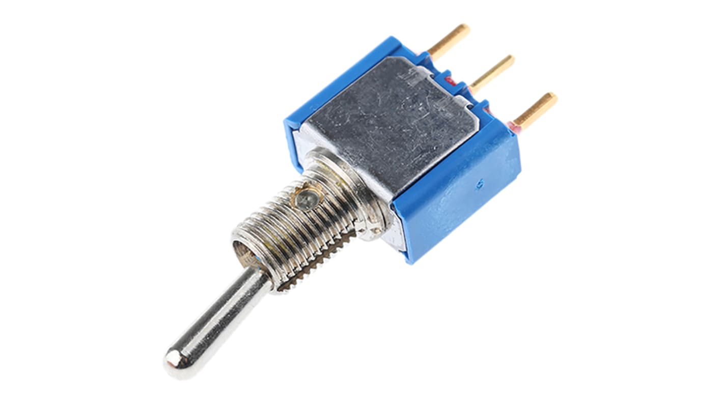 APEM トグルスイッチ, On-On, SPST, 0.4VA, PCB