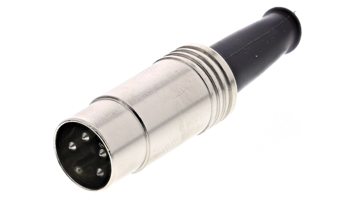 RS PRO 4 Pole Din Plug, 4A, 60 V ac, Male, Cable Mount