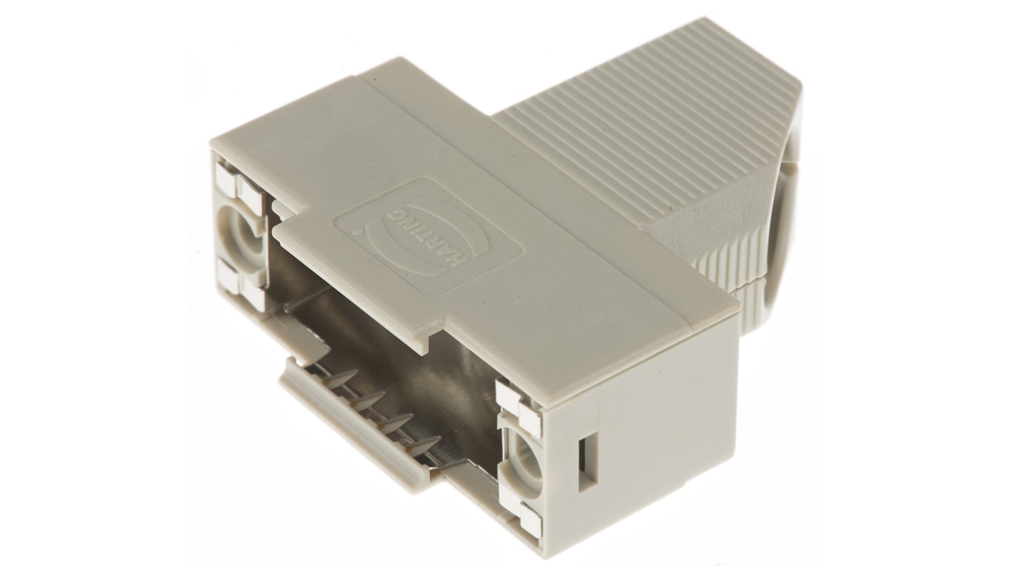 HARTING D-sub Series Polymer Right Angle D Sub Backshell, 15 Way, Strain Relief