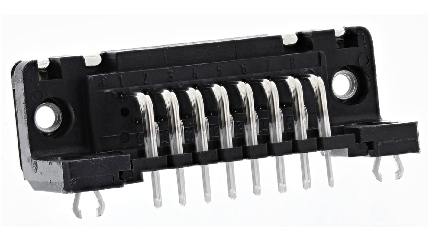 HARTING 15 Way Right Angle Through Hole D-sub Connector Socket, 2.74mm Pitch, with 4-40 UNC Threaded Inserts, Boardlocks