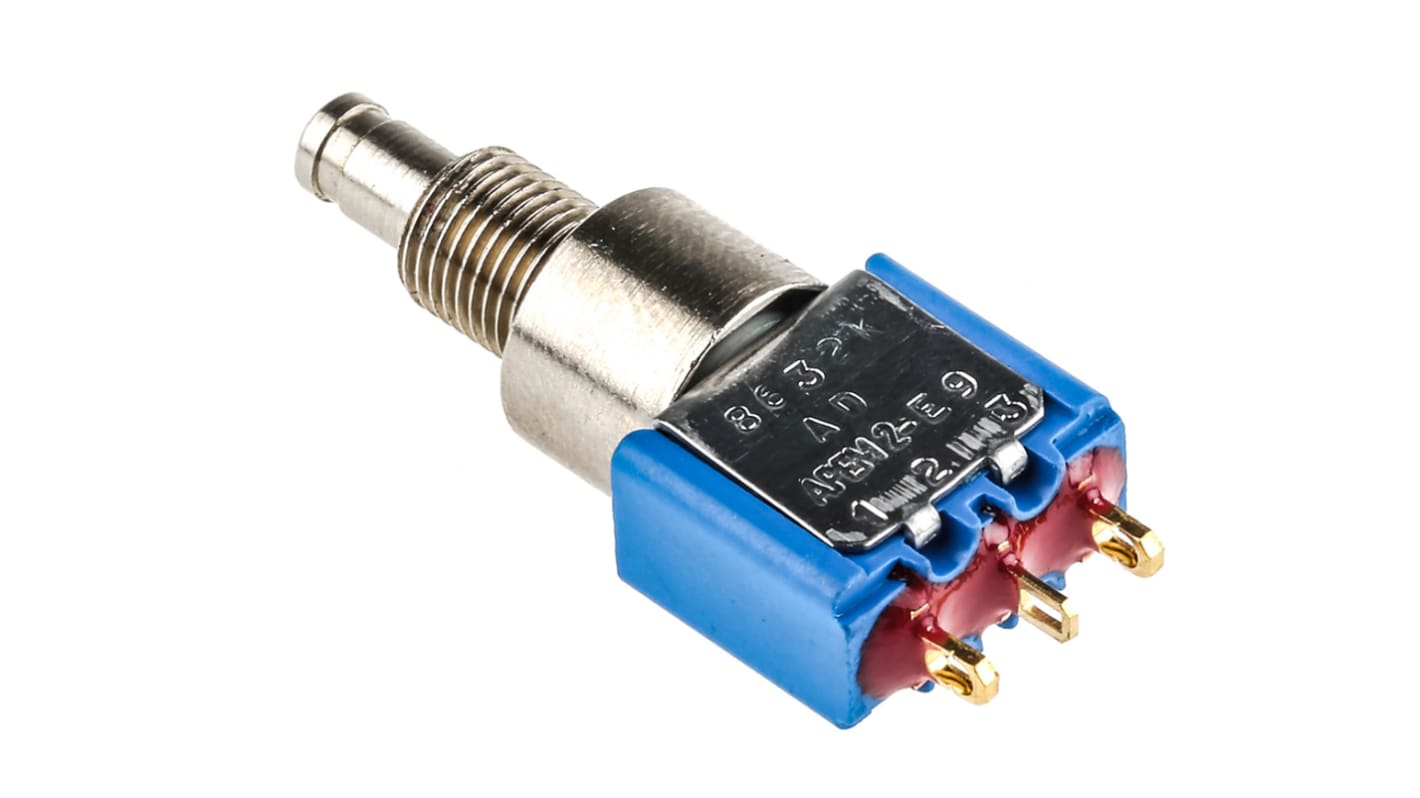 Interruttore a pulsante miniaturizzato Apem, Momentaneo, SPDT, , 400 mA a 20 V, IP65 Montaggio a pannello