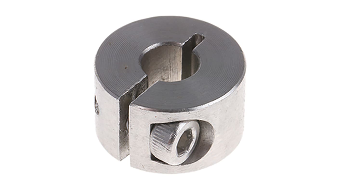Huco Shaft Collar, One Piece, Clamp Screw, Bore 6mm, OD 16mm, W 9mm, Stainless Steel