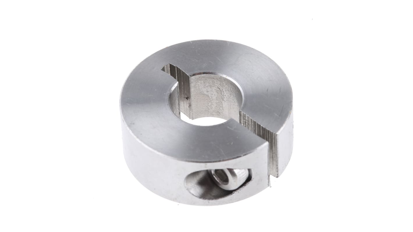 Huco Shaft Collar One Piece Clamp Screw, Bore 10mm, OD 24mm, W 9mm, Stainless Steel