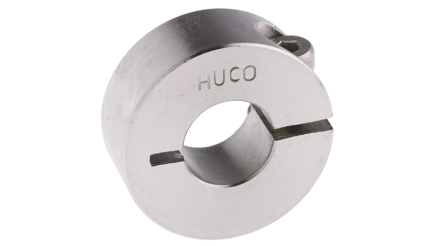 Huco Shaft Collar, One Piece, Clamp Screw, Bore 12mm, OD 28mm, W 11mm, Stainless Steel
