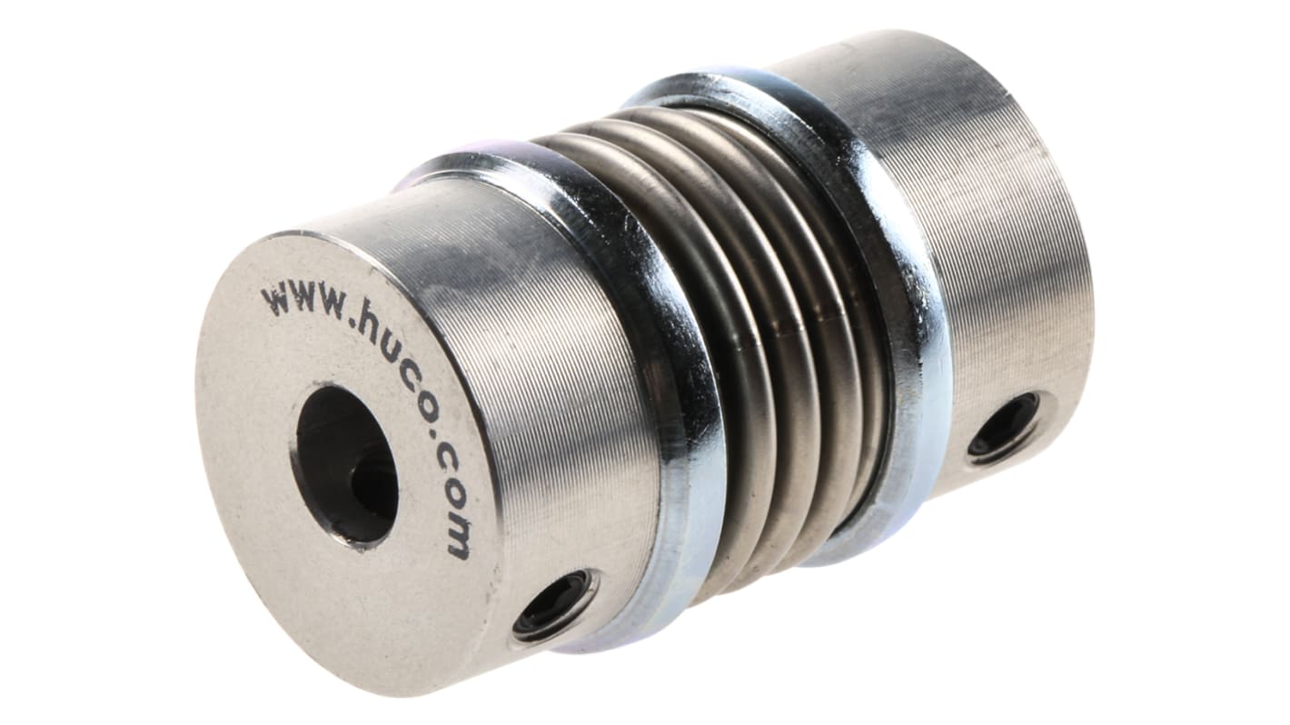 Huco Bellows Coupling, 20mm Outside Diameter, 6mm Bore, 31mm Length Coupler