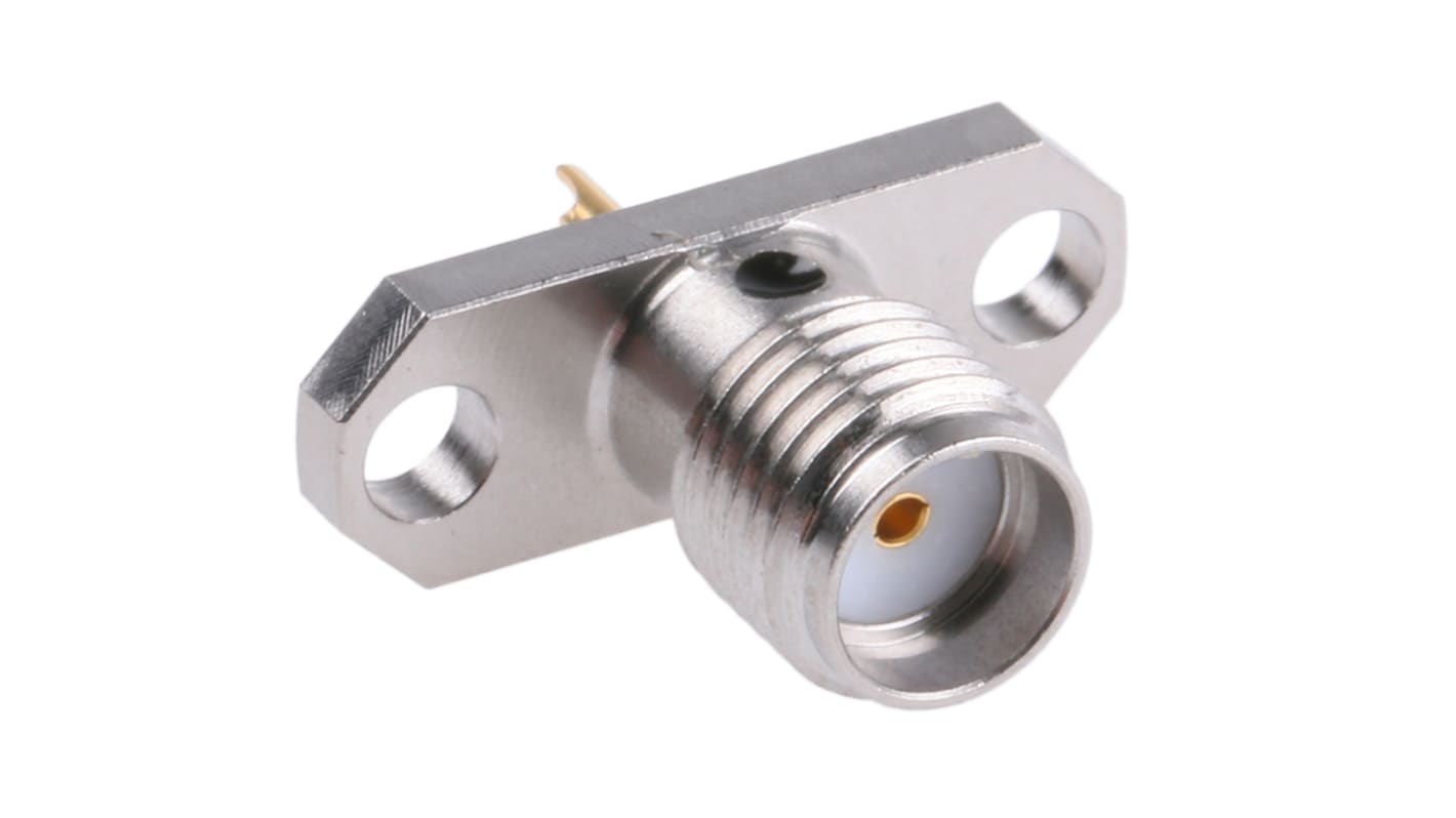 Amphenol RF, jack Flange Mount SMA Connector, 50Ω, Solder Termination, Straight Body