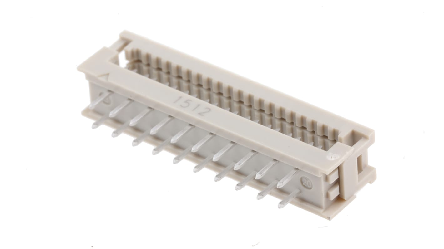 HARTING IDC连接器, 公插, 20p, 2.54mm间距, 2排, THT安装, 焊接端接, 直向, SEK-18系列