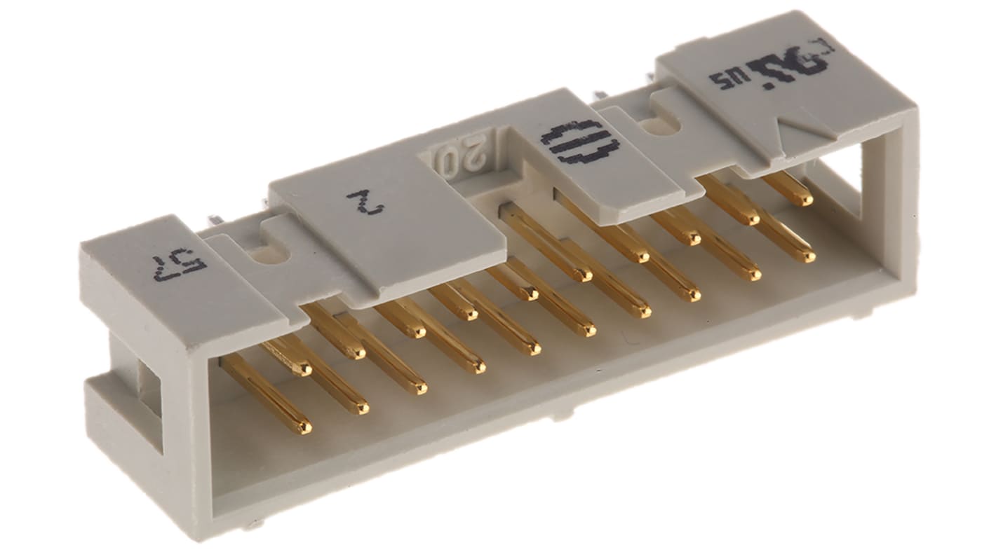 HARTING SEK 18 Series Straight Through Hole PCB Header, 20 Contact(s), 2.54mm Pitch, 2 Row(s), Shrouded