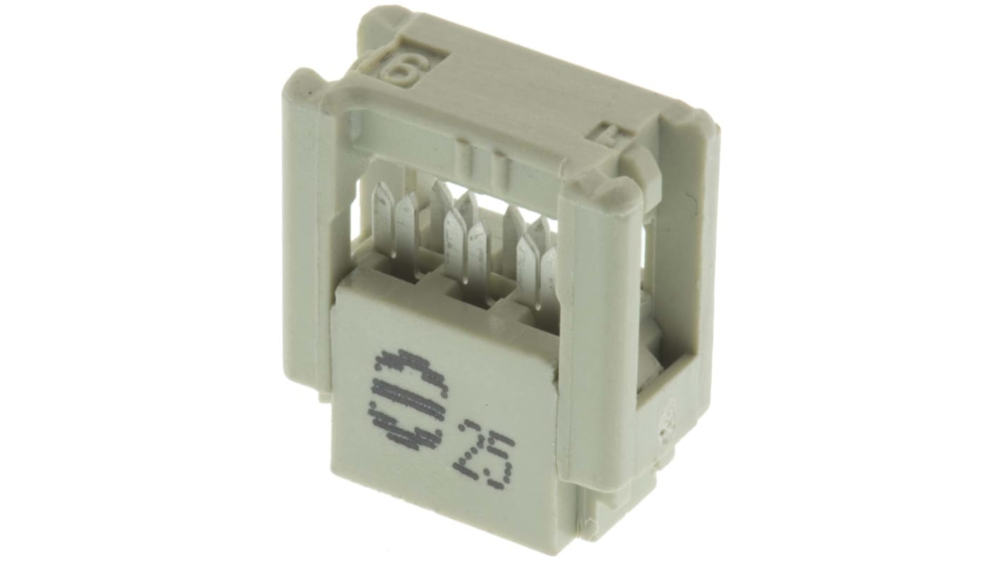 Conector IDC hembra Harting serie SEK-18 de 6 vías, paso 2.54mm, 2 filas, Montaje de Cable