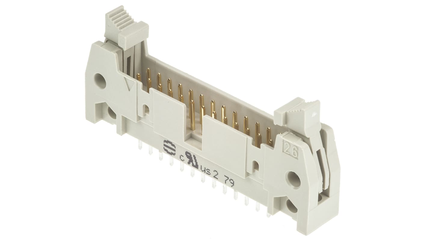 HARTING SEK 18 Series Straight Through Hole PCB Header, 26 Contact(s), 2.54mm Pitch, 2 Row(s), Shrouded