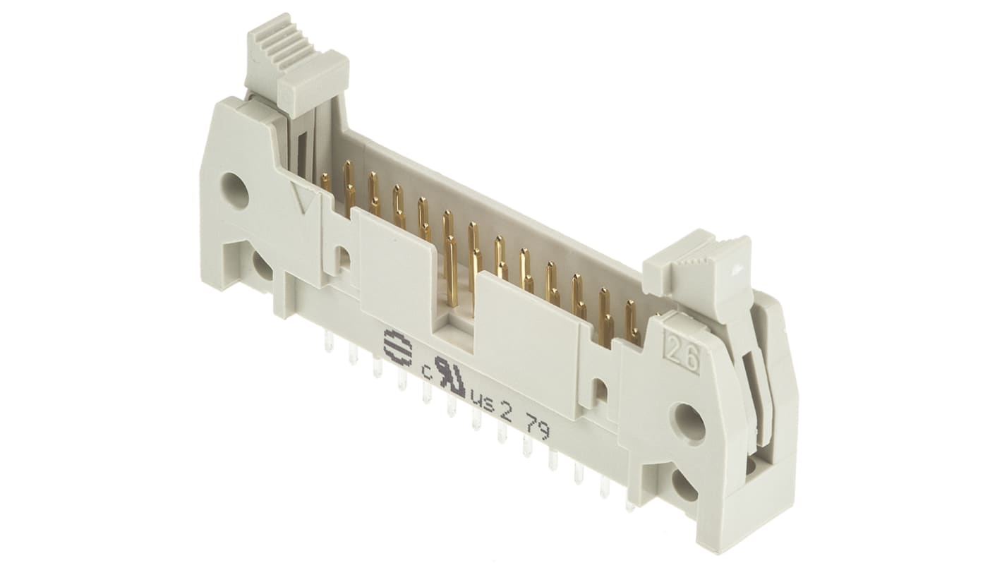 Harting SEK 18 Series Straight Through Hole PCB Header, 26 Contact(s), 2.54mm Pitch, 2 Row(s), Shrouded