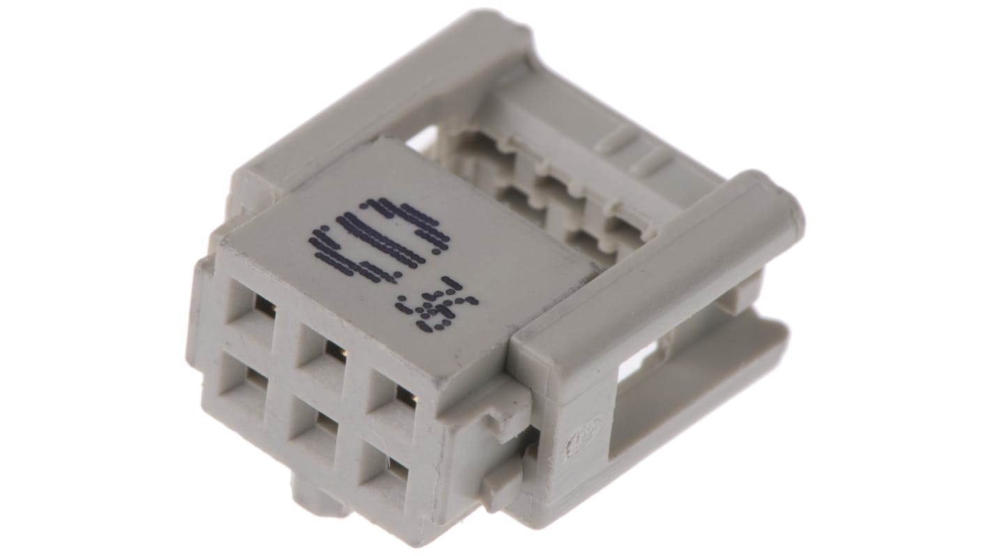HARTING IDC连接器, 母座, 6p, 2.54mm间距, 2排, 电缆安装, IDC端接, 直角, SEK-18系列