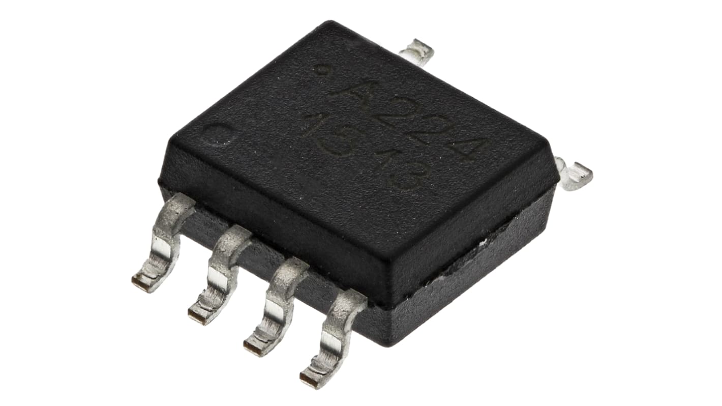 Broadcom, ACPL-224-500E AC Input Transistor Output Dual Optocoupler, Surface Mount, 8-Pin SOIC