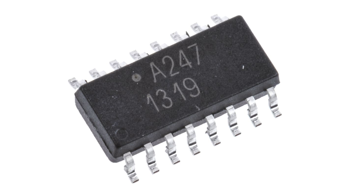 Broadcom 四通道贴片光耦, 16针, SOIC, 晶体管输出, 直流输入, ACPL系列