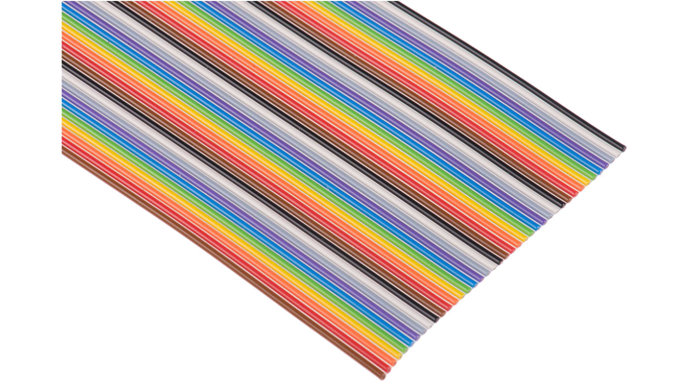 HARTING Flat Ribbon Cable, 40-Way, 1.27mm Pitch, 30m Length