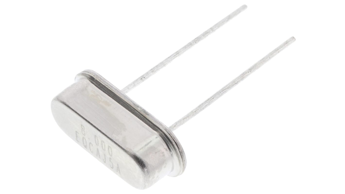 Euroquartz 石英晶体, 8MHz, 通孔安装, 2引脚, 18pF负载, ±3ppm, 10.77 x 4.34 x 3.5mm