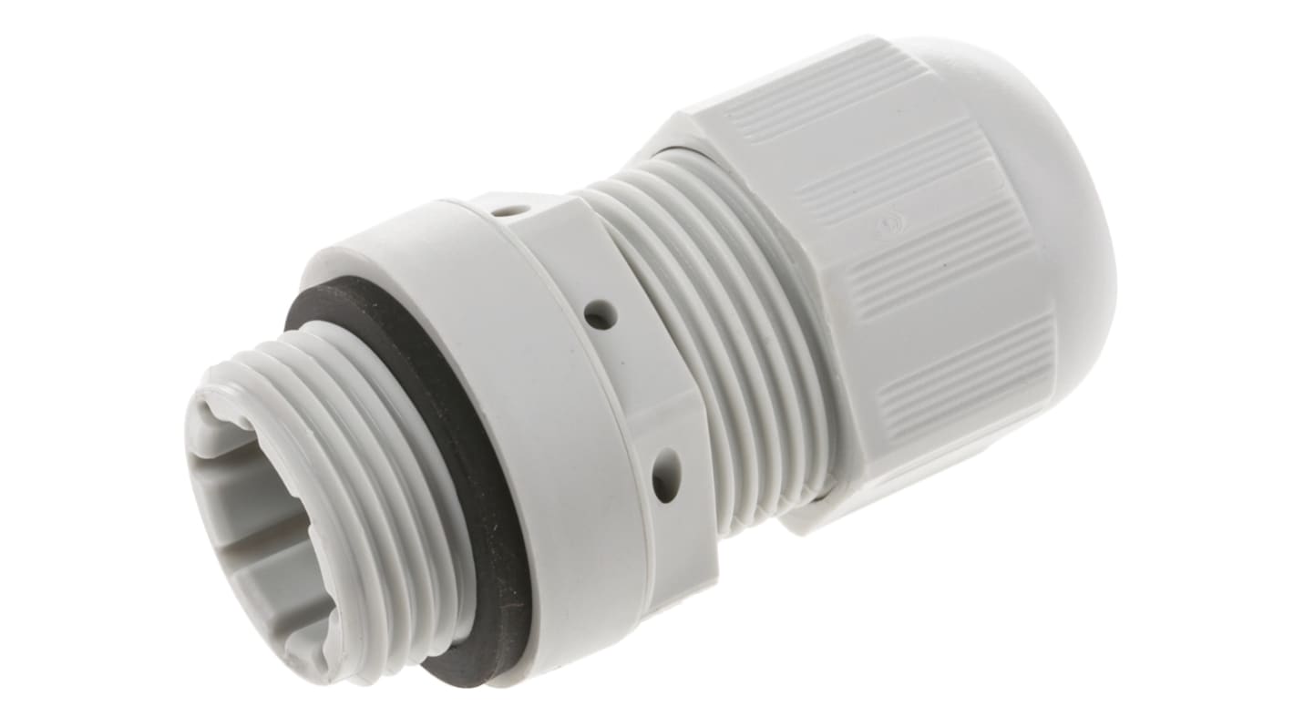 VentGLAND Series Grey Polyamide Cable Gland, M20 Thread, 6mm Min, 13mm Max, IP68, IP69K