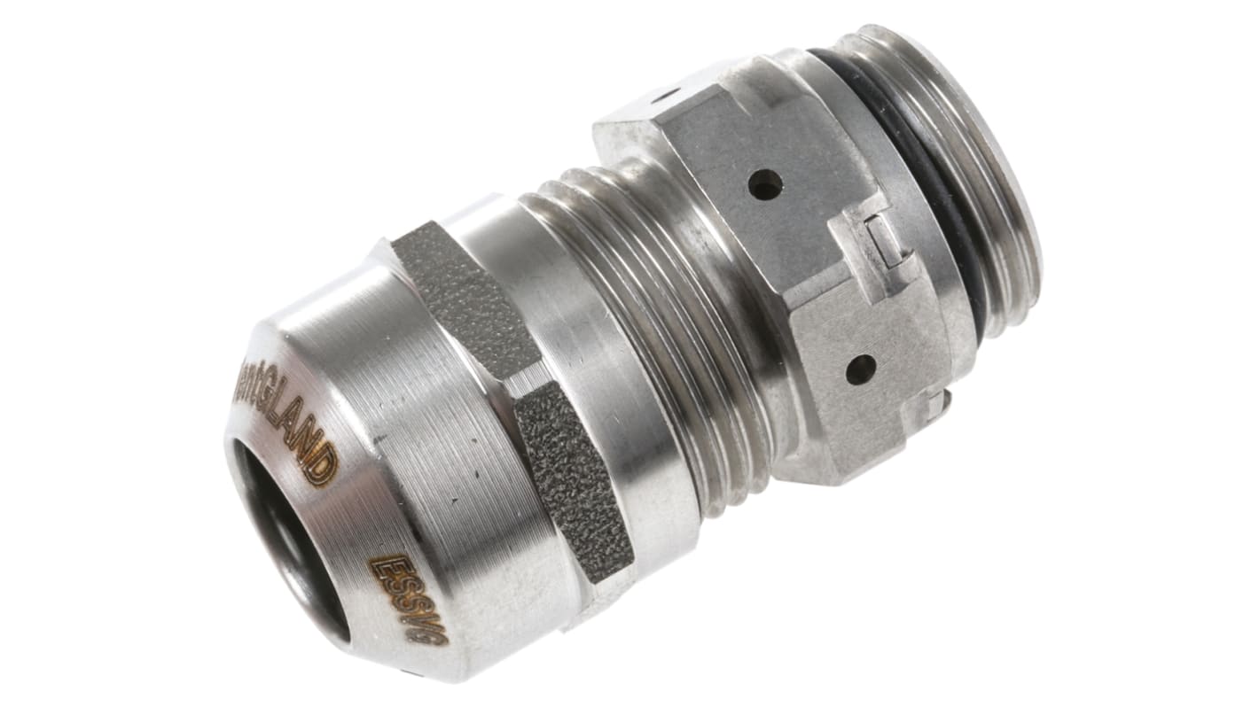 VentGLAND Series Metallic Stainless Steel Cable Gland, M20 Thread, 6mm Min, 13mm Max, IP68, IP69K