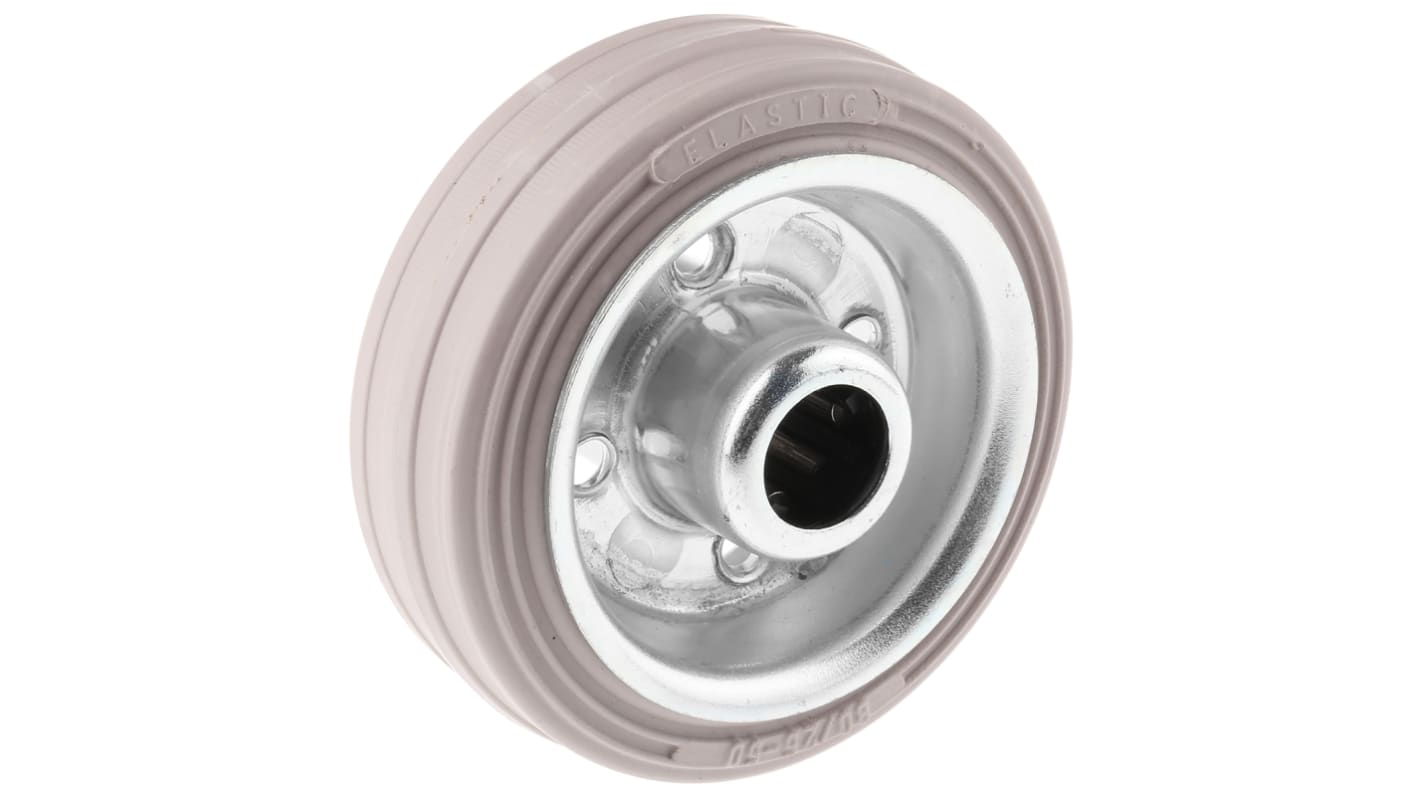 Kółko do wózka, Lite, Guma, Czarny, Szary, obc.: 60kg, śred.: 80mm, szer.: 25mm