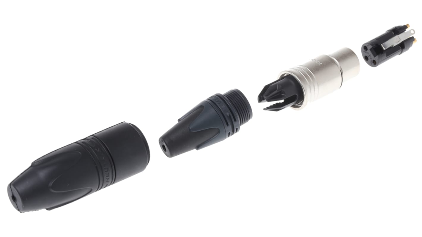 Neutrik 三芯卡侬头母座, 电缆安装, 50 V, 16A, 直向
