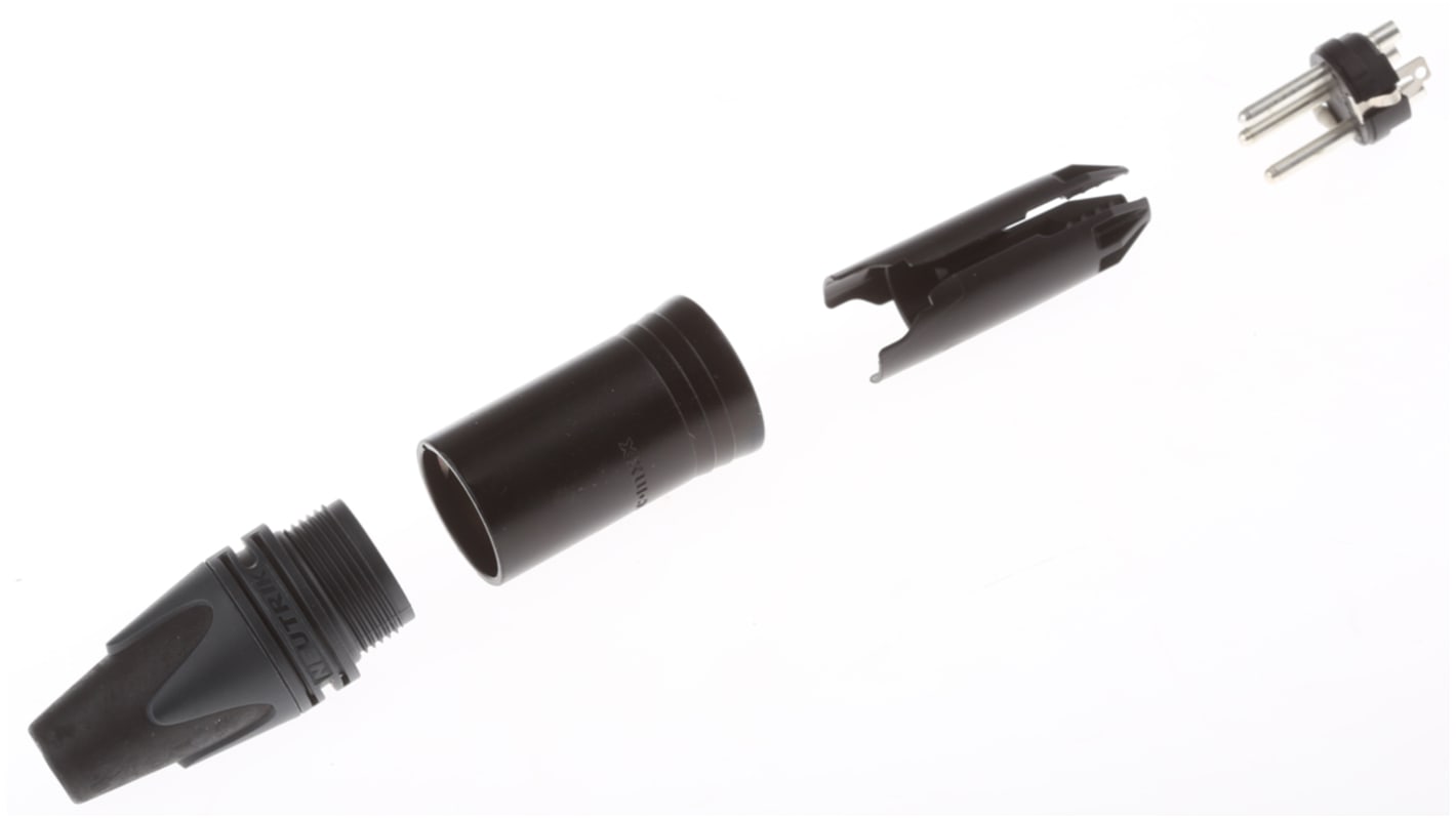 Neutrik Cable Mount XLR Connector, Male, 50 V, 3 Way, Silver Plating