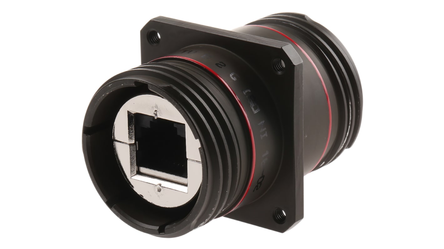 Amphenol Socapex RJFTV Series Female to Female RJ45 Connector, Panel Mount, Cat5e Straight 1 Port 8 -Way
