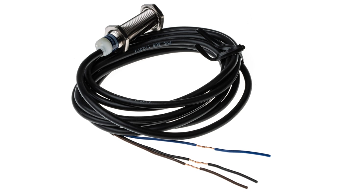 Telemecanique Sensors Inductive Barrel Proximity Sensor, M12, 4 mm Detection, PNP NC, 12 → 48 V dc