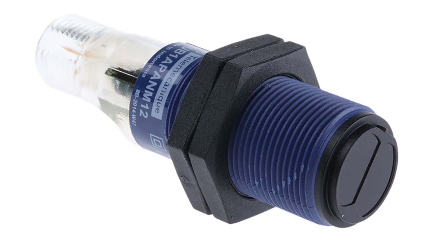 Telemecanique Sensors Retroreflective Photoelectric Sensor, Barrel Sensor, 4 m Detection Range