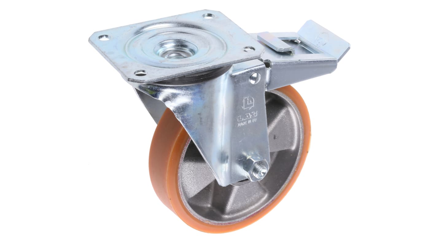 LAG Braked Swivel Castor Wheel, 200kg Capacity, 125mm Wheel