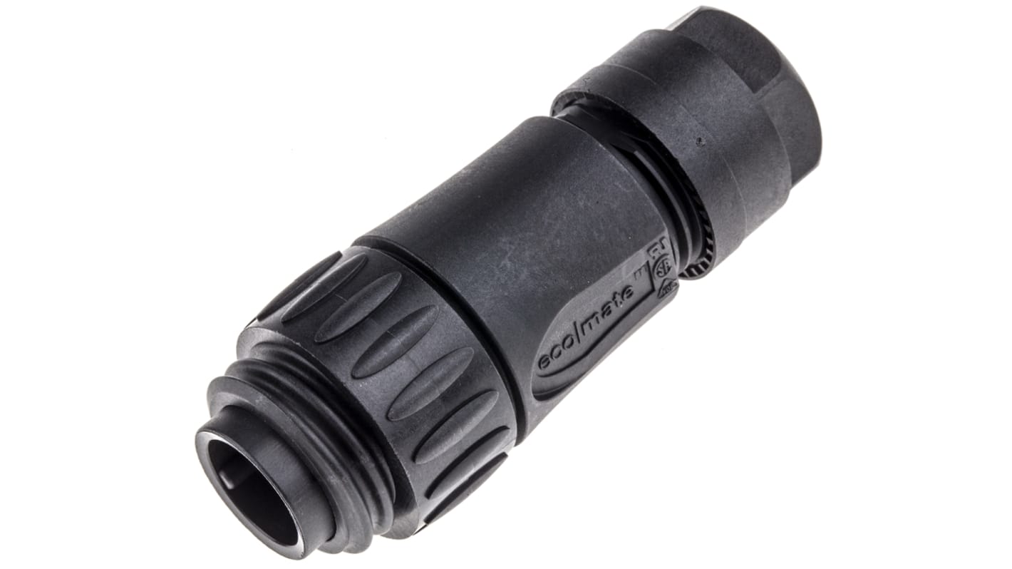Amphenol Industrial Circular Connector, 6 + PE Contacts, Cable Mount, Plug, Male, IP67, Ecomate M Series