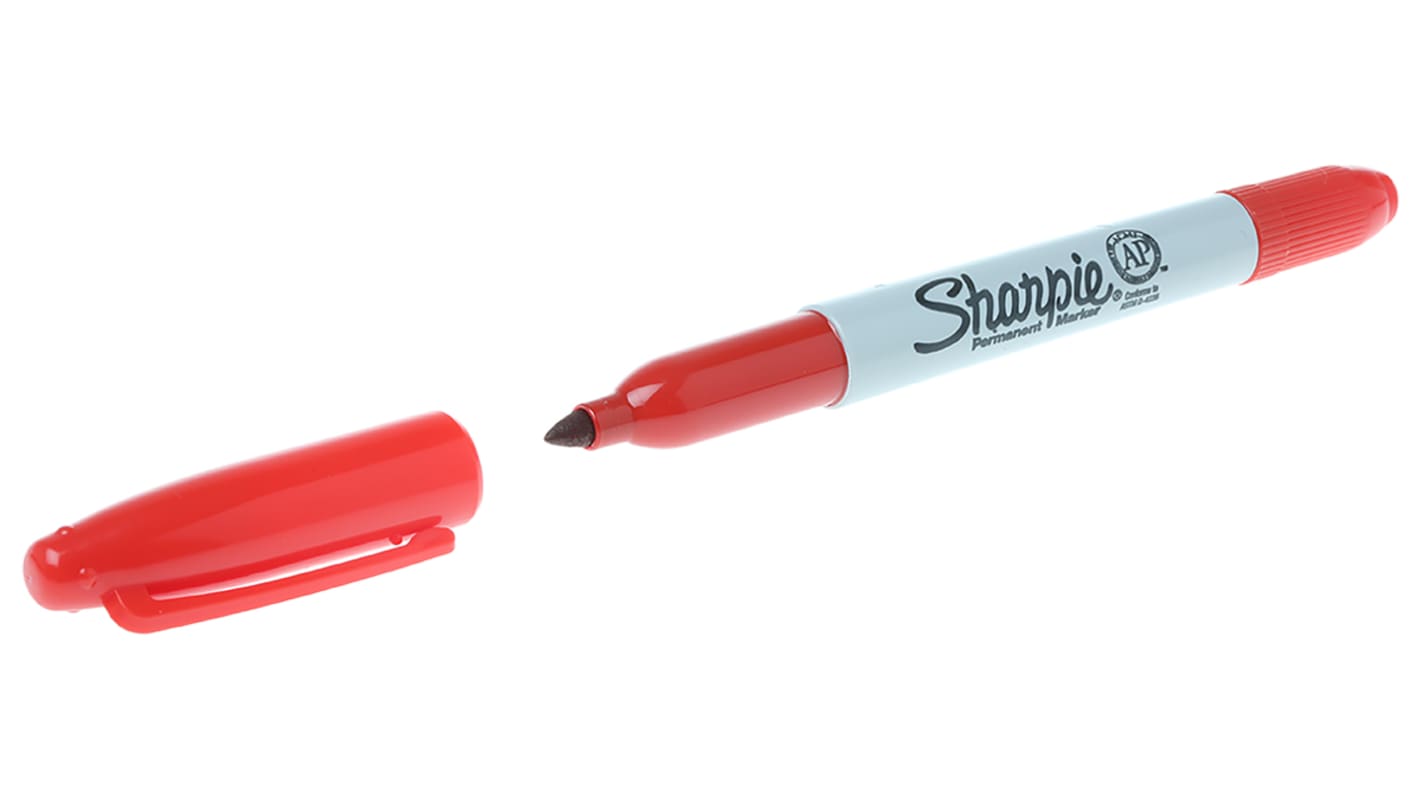 Sharpie Markierstift, Permanentmarker, Extrafein, Rot, Spitzenform: Rund