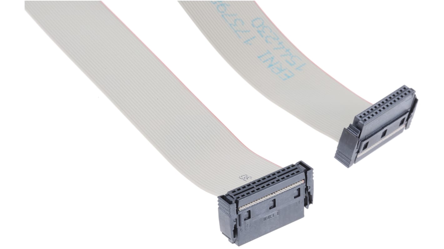 ERNI Flat Ribbon Cable, 26-Way, 1.27mm Pitch, 300mm Length, AU IDC to IDC