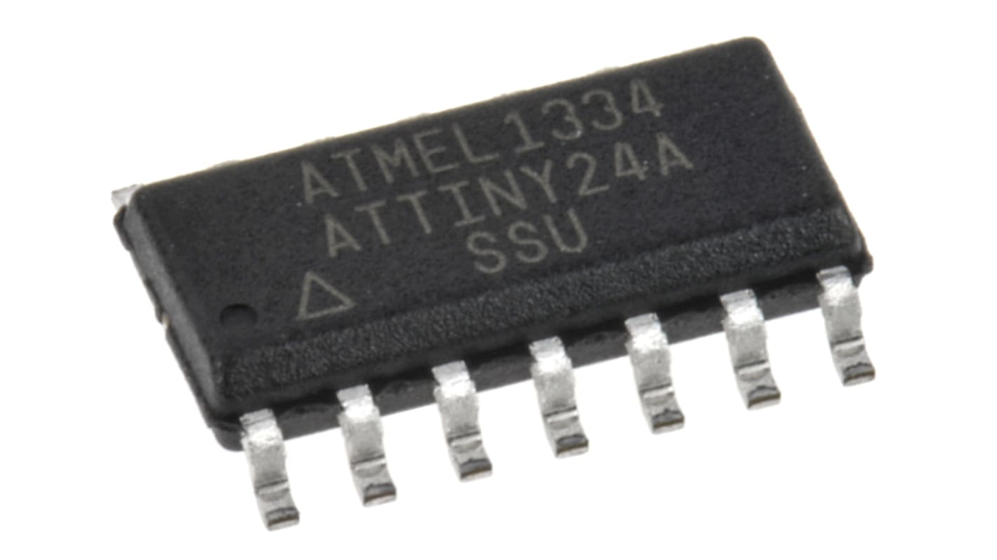 Mikrokontroler Microchip ATtiny SOIC 14-pinowy Montaż powierzchniowy AVR 128 B, 2 kB 8bit 20MHz RAM:128 B Flash 1.8