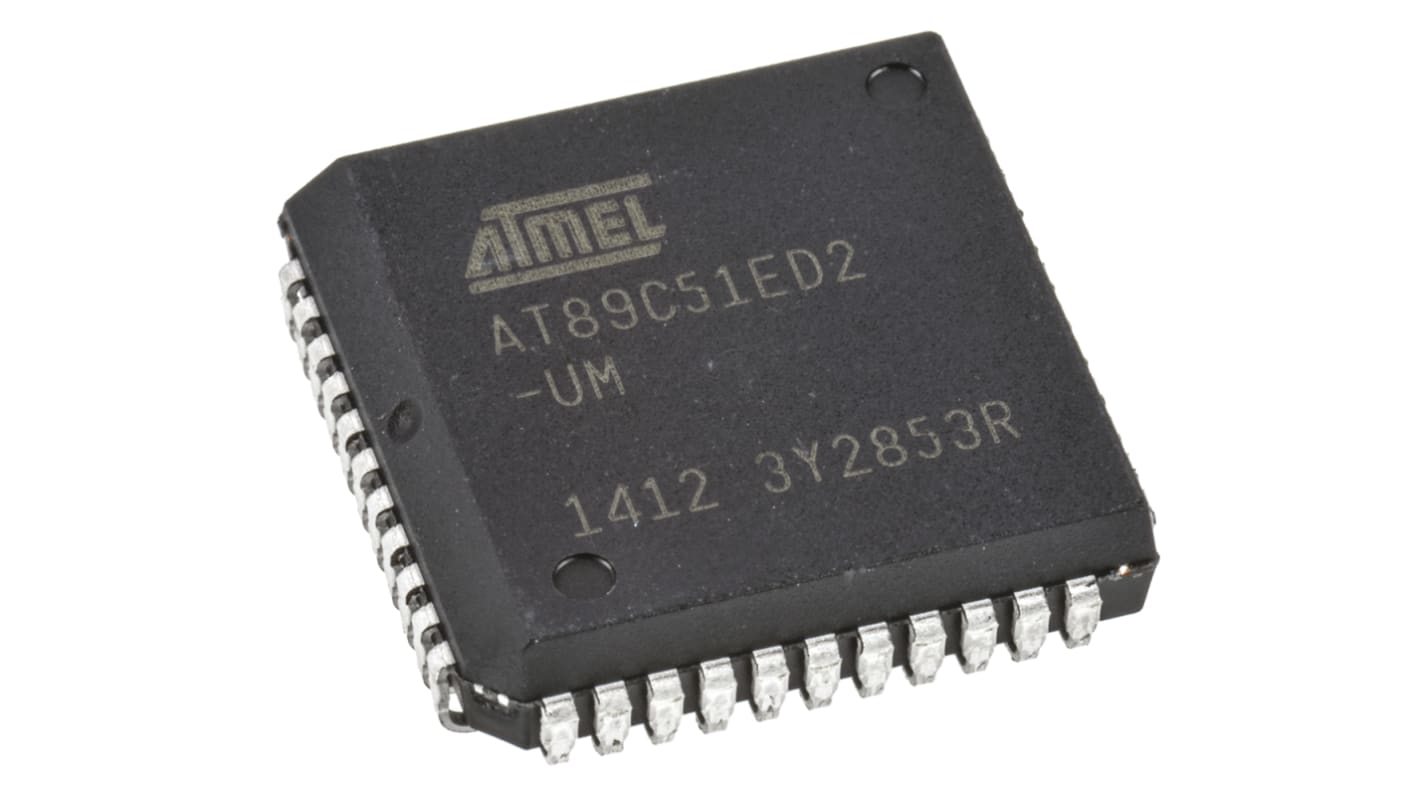 Atmel AT89C51ED2-SLSUM, 8bit 8051 Microcontroller, AT89C, 40MHz, 2.048 kB, 64 kB Flash, 44-Pin PLCC